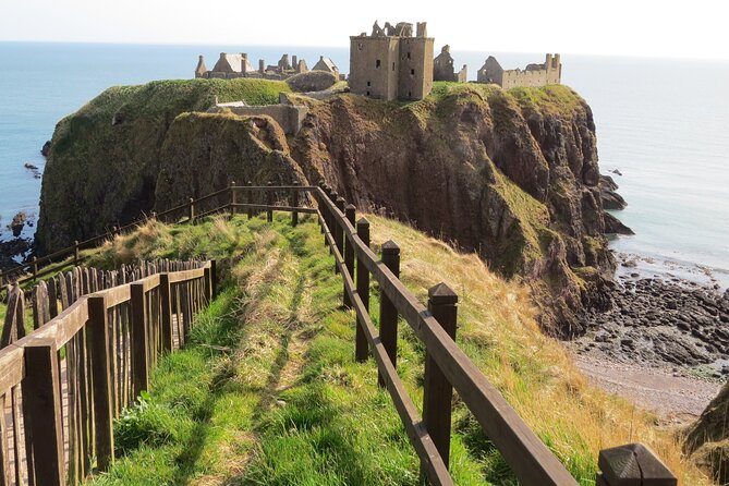 Dunnottar Castle cliffs near Stonehaven Scotland, setting for a Scottish crime novel